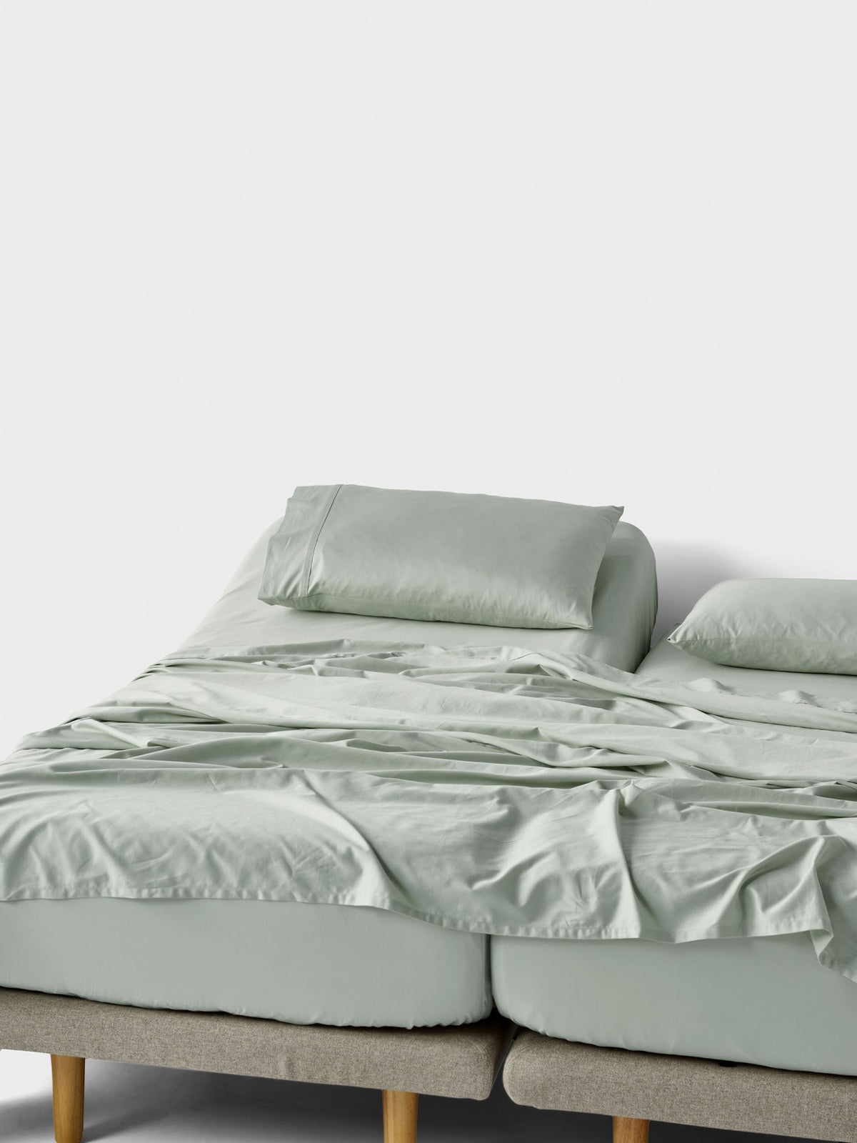Augusta Sheet Set By Linen House - Green Gum - Split King (AU)