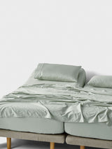 Augusta Sheet Set By Linen House - Green Gum - Split King (AU)