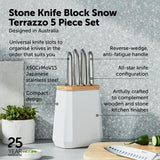 Furi - Stone Knife Block Snow Terrazzo Set 5 Piece