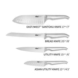 Furi - Stone Knife Block Snow Terrazzo Set 5 Piece