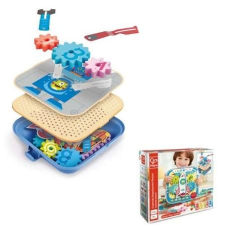 Colorful Groovy-go-round Gears Playset with cogs, backgrounds, and storage box designed for imaginative and educational play.