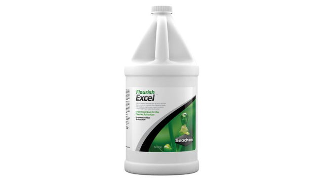 4L bottle of Aquatic Flourish Excel, an organic carbon source that promotes aquatic plant health and vibrant growth.