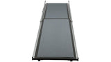 Telescopic dog ramp for vehicles, adjustable length, durable aluminum, non-slip surface, supports pets up to 135kg.