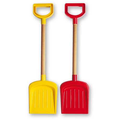 Brightly colored spade set for kids, perfect for gardening play; includes 4 durable spades in assorted colors.