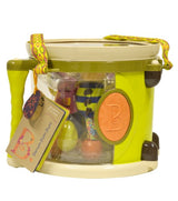 Colorful Parum Pum Pum Instrument Set for toddlers, featuring a drum, maraca, tambourine, and more for musical exploration.