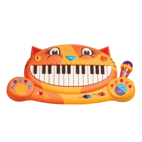 Colorful Meowsic Piano with microphone and various sound options, perfect for creative play and young musicians aged 3 and up.