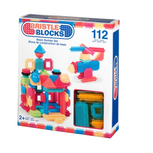 Colorful 112-piece Bristle Block set for creative building and imaginative play, designed for children aged 2 and up.