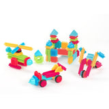 Colorful Bristle Block set with 112 interlocking pieces for creative building and imaginative play for children aged 2 and up.