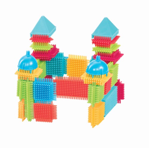 Vibrant 112PC Bristle Block Builder Box for creative construction, promoting fine motor skills and imaginative play for children.