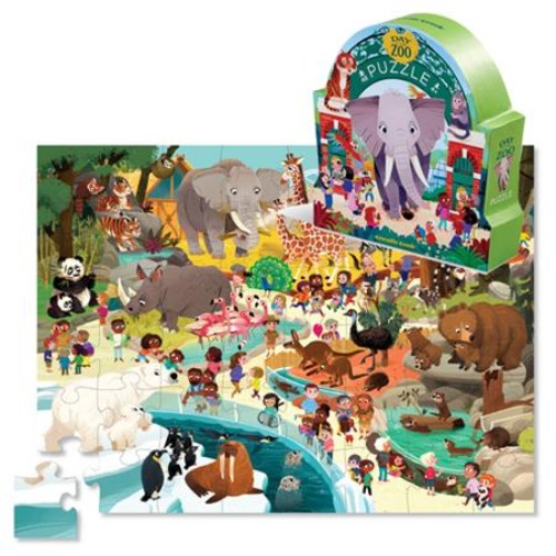 Croc Creek Shaped Box Puzzle - Day at the Museum / Zoo (48PC)