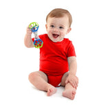 Colorful O Ball Shaker Baby Toy for shaking, rattling, and teething, made of easy-to-clean durable plastic.