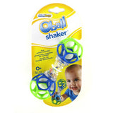 O Ball Shaker Baby Toy for infants, featuring a shake, rattle, and teething design in durable, easy-to-clean plastic.