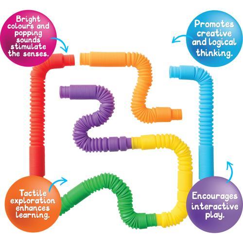 Sensory Sprouts Rainbow Pull Pipes Set of 6