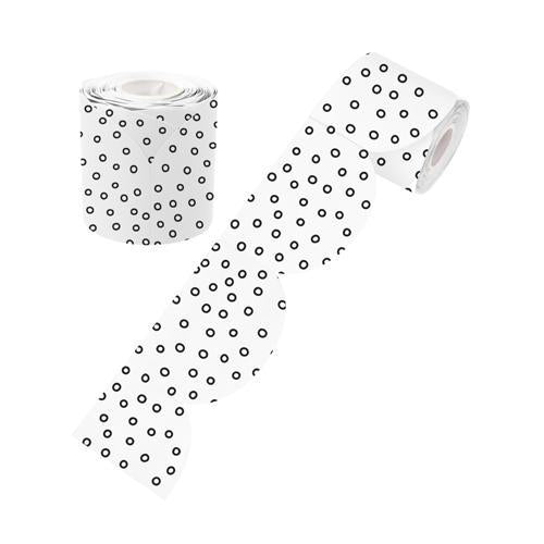 LCBF Black and White Dots Rolled Scalloped Border