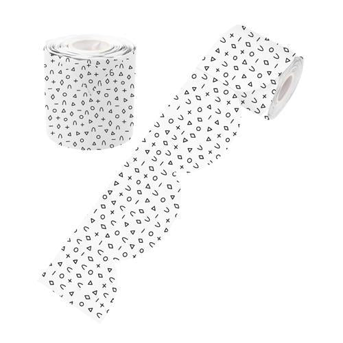 LCBF Black and White Patterned Rolled Scallop Border
