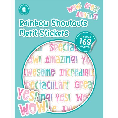 LCBF Rainbow Shoutouts Merit Stickers
