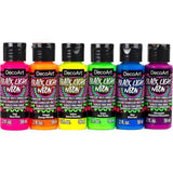 DecoArt Black Light Neon Acrylic 59ml (2oz) Assorted Colours 6 Pack