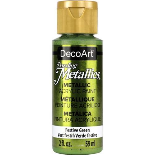 DecoArt Dazzling Metallics 59ml (2oz) Festive Green