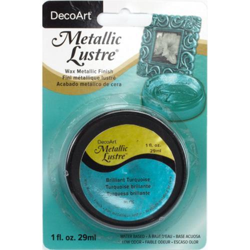 DecoArt Metallic Lustre Wax 29.6ml (1oz) Brilliant Turquoise