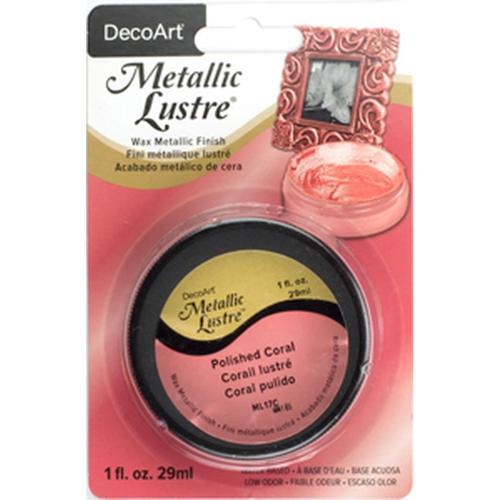 DecoArt Metallic Lustre Wax 29.6ml (1oz) Polished Coral