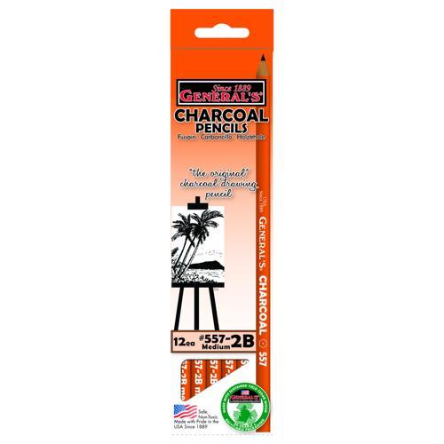 Generals Charcoal Artist Quality Pencils #557 2B 12 Pack
