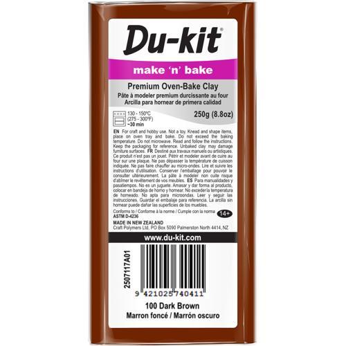 Du-kit Polymer Modelling Clay 250gm Dark Brown