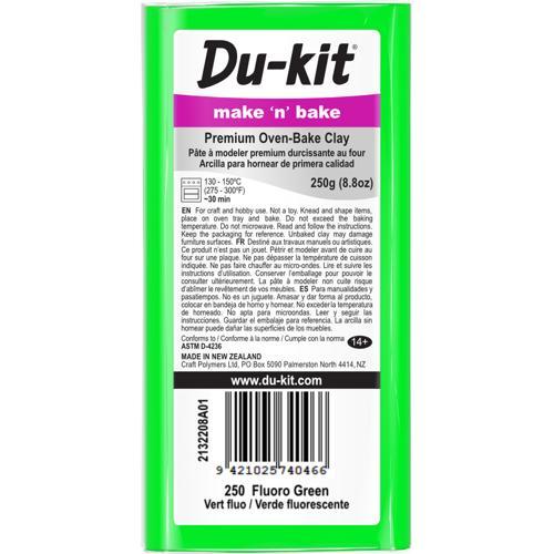 Du-kit Polymer Modelling Clay 250gm Fluo Green