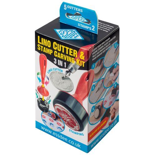 Essdee 3 in 1 Lino & Stamp Carving Kit (5 Cutters/2 Stamps)