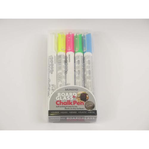 Mungyo Board & Glass Chalk Pens Assorted Colours 5 Pack