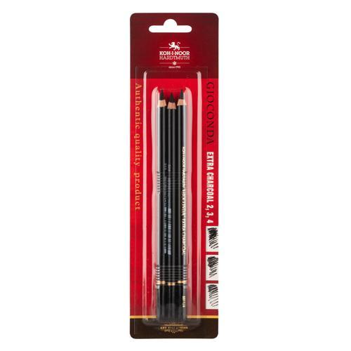 Koh-I-Noor Sketching Pencils Gioconda Extra Charcoal #8811 3 Pack