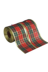 Wired Edge Christmas Tartan Ribbon - Set of 5 - 50mm