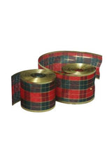 Wired Edge Christmas Tartan Ribbon - Set of 5 - 50mm