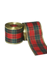 Wired Edge Christmas Tartan Ribbon - Set of 5 - 63mm