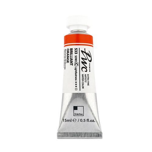 ShinHan PWC Extra Fine Watercolour Paint 15ml Brilliant Orange 533