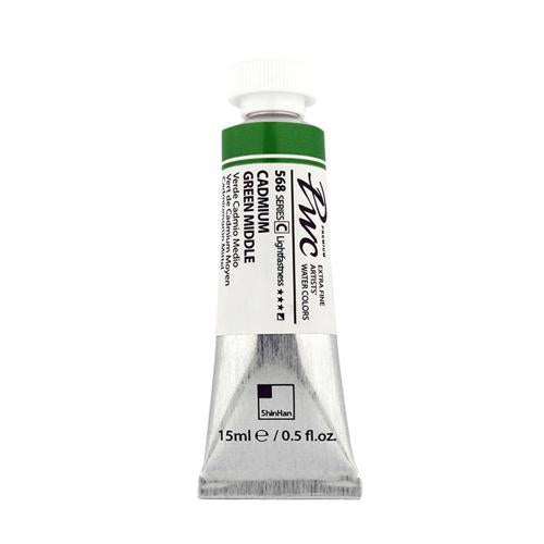 ShinHan PWC Extra Fine Watercolour Paint 15ml Cadmium Green Middle 568