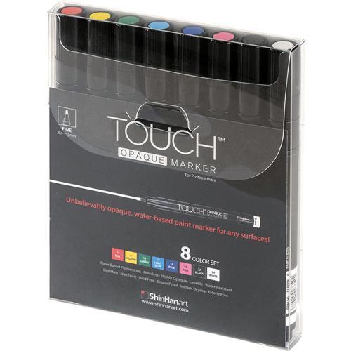 ShinHan Touch Opaque Marker Fine 0.8-1.3mm Assorted Colours 8 Pack