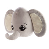 Cute 22cm plush elephant cushion made of soft velour, perfect for cuddling and providing comfort.