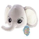 Cuddly 22cm plush elephant cushion made from soft velour, perfect for snuggles and comfort for all ages.