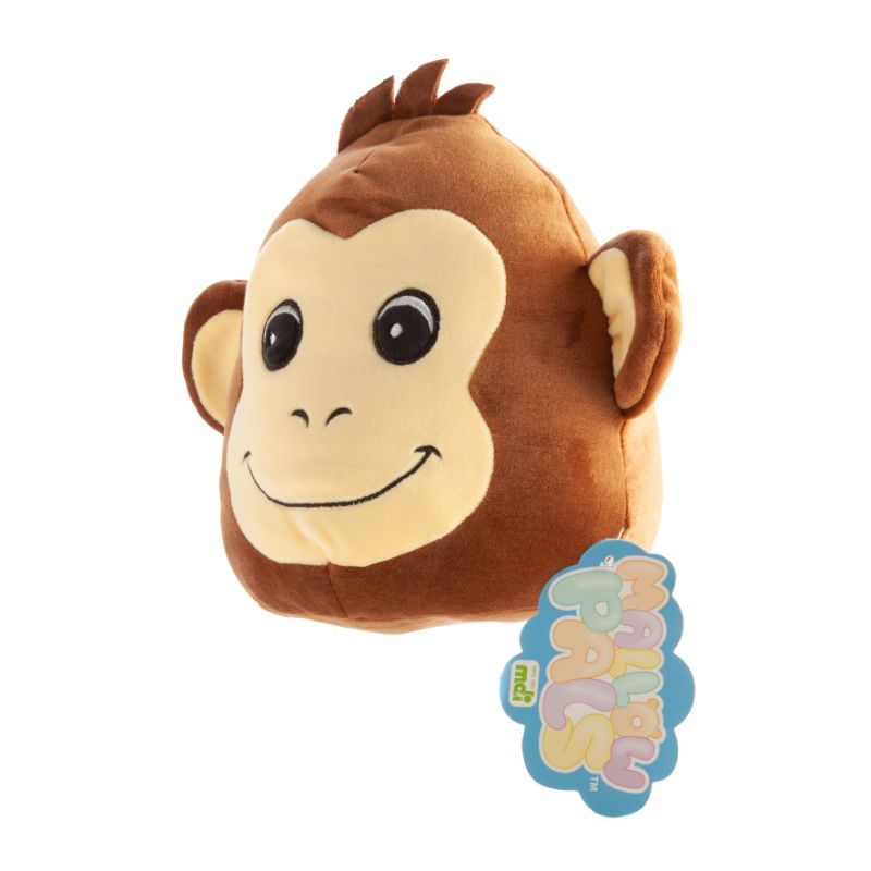 Soft and cuddly 22cm Smoosho's Pals Monkey plush toy in velour fabric, perfect for hugs and imaginative play.