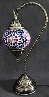 Turkish Mosaic Lamp - Swan Neck  Multicolour (37cm)