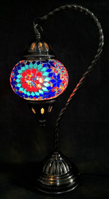 Turkish Mosaic Lamp - Swan Neck  Multicolour (37cm)