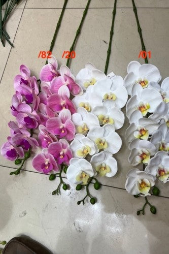 Artificial - Phalaenopsis Orchid 9 Heads + 3 Buds  - Pack of  6