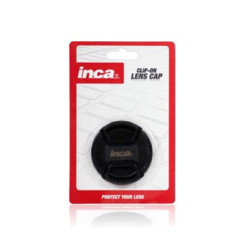 INCA 40.5MM lens cap clip-on for lens protection, safeguarding against dust and scratches with a secure fit.