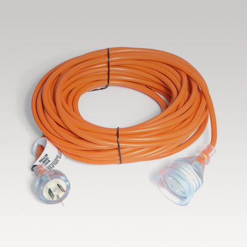 20m orange extension lead for indoor/outdoor use, ideal for powering tools and appliances safely and conveniently.