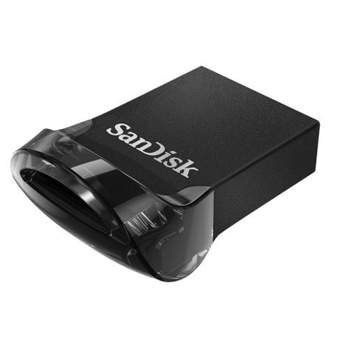 SanDisk Ultra Fit USB 3.1 32GB Flash Drive, compact high-speed storage with 130MB/s read speed and secure file protection.