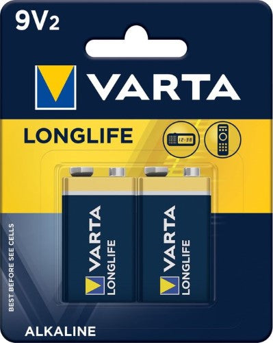 VARTA ALKALINE LONGLIFE 9V 2 PACK [BOX 20]