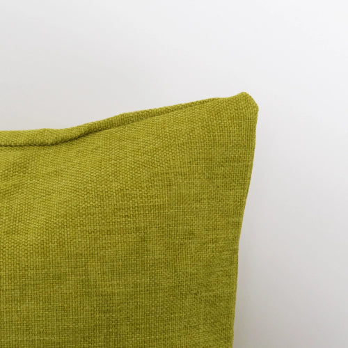 Vibrant lime square cushion, 50 x 50cm, adds style and comfort to any space, perfect for sofas and chairs.