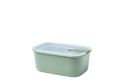 Easyclip Storage 700ml in Nordic Sage with airtight seal, transparent lid, stackable design, and microwave-safe steam vent.