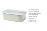 3-piece Nordic White storage set featuring airtight seals, steam vent, and stackable design, ideal for meal prep and organization.