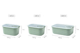 Easyclip 3 Piece Set Nordic Sage: stackable, airtight containers with microwave-safe steam vent lids for effortless meal prep.
